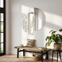 Coloray Halfronde Spiegel – Moderne Wandspiegel met Elegant Design, Hoogwaardig Glas en Zachte Organische Vorm – Perfect voor Woonkamer, Hal of Slaapkamer - 30 cm x 60 cm