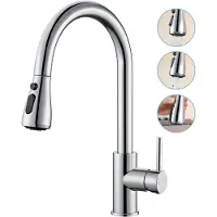 CECIPA MAX Keuken kraan Chroom - Keukenkraan Met Uittrekbare Uitloop - 360° Draaibare Mengkraan - 3 Waterafvoermodi - RVS