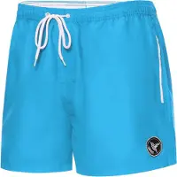 Ladeheid LA-LA40-199-SWS Heren Zwembroek - Zwemshorts - met zijzakken en achterzak - sneldrogend - met binnenslip van mesh - Koordsluiting - Polyester - Lichtblauw - S