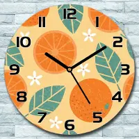 Coloray Wandklok - Citruswereld Klok Glas - 30fi cm - Oranje Wandklok - Wandklok Ronde - Wandklok Modern - Wandklok Keuken - Stille Wandklok