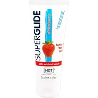 Hot Superglide - glijmiddel eetbaar aardbei - 75ml