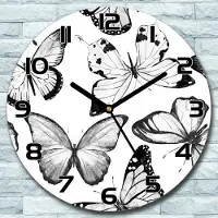 Coloray Wandklok - Vlinders Glazen Klok - 30fi cm - Zwart Wandklok - Wandklok Ronde - Wandklok Modern - Wandklok Keuken - Stille Wandklok