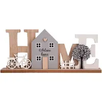 UNUS Staander decoratieve HOME houten huis, boom, fiets, hout decoratie huisdecoratie