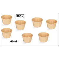 TakeAware 500x Sausbakje kraft papier 60ml - souffle- Saus bakje mayonaise ketchup mosterd diner food