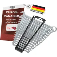 FAMEX 10349-15 Set van 15 combinatiesleutels in chroom vanadium staal - combinatiesleutelset