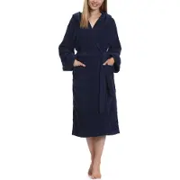 Ladeheid Dames Badjas met Capuchon - 100% Katoen - Wasmachine bestendig - Badstof - Donkerblauw - S - LA-LA40-193-DG