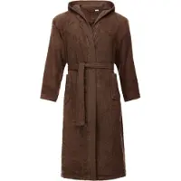 Ladeheid Heren Badjas met Capuchon - 100% Katoen - Wasmachine bestendig - Badstof - Bruin - S - LA-LA40-192-DG