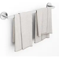 CECIPA MAX Handdoekrek dubbel 60 cm - Zonder boren - Handdoekstang - voor 2 handdoekjes - RVS - Badkamer Rek voor Handdoeken - Handdoekhouder - Inclusief Montageset - Zilver
