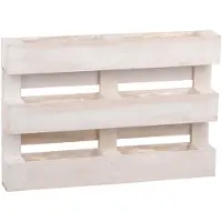 UNUS Wandplantenbak pallet hout 3 rijen 6 bakken 60 cm wit