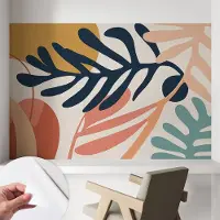Coloray Zelfklevend Behang - Bladpatronen Stickerbehang op rol - 104x70 cm - Marine Zelfklevend Behang - Voor de woonkamer, slaapkamer en kantoor - Peel-and-stick techniek - Zelfklevend fotobehang
