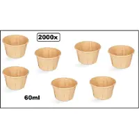 TakeAware 2000x Sausbakje kraft papier 60ml - souffle- Saus bakje mayonaise ketchup mosterd diner food