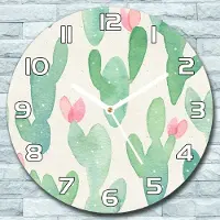 Coloray Wandklok - Cactussen Glazen Wandklok - 30fi cm - Groente Wandklok - Wandklok Ronde - Wandklok Klassiek - Wandklokken Woonkamer - Stille Wandklok