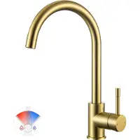 CECIPA MAX Keukenkraan Goud - Goud Kraan - Goud Keukenkraan - Mengkraan Keuken - C-vormig - Kraan Keuken