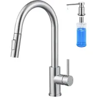 CECIPA MAX Keuken kraan - Keukenkraan Met Hoge uitloop - Met Zeepdispenser 300ML - 360° draaibereik - Met uittrekbare handdouche en 2 straalsoorten - Chroom