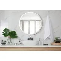 Coloray Spiegel in een lijst - Spiegel Witte Rand - 40 cm - Spiegel Rond Wit - Ronde - Ronde Witte Spiegel - Witte Spiegel Rond - Ronde Spiegel Met Witte Rand
