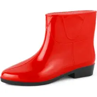 Ladeheid Dames Regenlaarzen - Korte Rubberen Laarzen - PVC - LA-ZT-Meduza - Rood 5M - 40