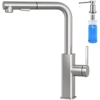 CECIPA MAX Keukenkraan met Uittrekbare Uitloop - Handdouche met Slang - Met Zeepdispenser 300ML - Uittrekbaar - 2 straalsoorten - Chroom