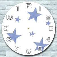 Coloray Wandklok - Sterren Klok Glas - 30fi cm - Lichtblauw Wandklok - Wandklok Ronde - Wandklok Klassiek - Wandklokken Woonkamer - Stille Wandklok