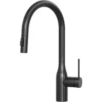 CECIPA MAX Keukenkraan met Uittrekbare Uitloop - Kraan Keuken - Mengkraan met Handdouche - 2 straalsoorten - Zwart