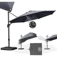 PURPLE LEAF Ronde Parasol – Hangend zonnescherm – 360° draaibaar – Voor balkons – Voor terrassen – UV50+
