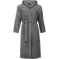 Ladeheid Heren Badjas met Capuchon - 100% Katoen - Wasmachine bestendig - Badstof - Donkergrijs - M - LA-LA40-192-DG
