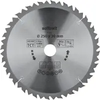 Wolfcraft 6740000 Hardmetaal-cirkelzaagblad 250 x 30 mm Aantal tanden: 24 1 stuk(s)