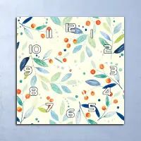 Coloray Wandklok - Bessentakjes Klok Glas - 30x30 cm - Romig Wandklok - Wandklok Vierkant - Wandklok Scandinavisch - Wandklokken Woonkamer - Stille Wandklok