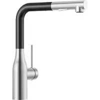 CECIPA MAX Keukenkraan met Uittrekbare Uitloop - Handdouche met Slang - Uittrekbaar - 360° draaibare Mengkraan - 2 Standen - Zwart+Zilver