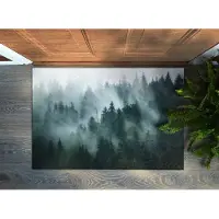 Coloray Deurmat voor binnen - Zwart Grote Deurmat - Mistbos Schoonloopmat - Binnen Deurmat - Wasbare Deurmat - 90x60 cm