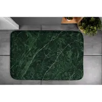 Coloray Badmat - Groente Badkamer Mat - Groen marmer Douchemat - Antislip - Toiletmat - Badkamer Kleed - Polyester - 90x60 cm