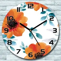 Coloray Wandklok - Bloementuin Glazen Wandklok - 30fi cm - Oranje Wandklok - Wandklok Ronde - Wandklok Modern - Wandklok Keuken - Stille Wandklok