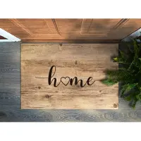 Coloray Deurmat voor binnen - Bruin Deurmat Met Print - Hout Met Het Woord 'Home' Deur Etree - Grote Deurmat - Design Deurmat - 90x60 cm