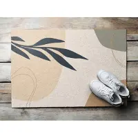 Coloray Deurmat voor binnen - Beige Binnen Deurmat - Boho-Plant Schoonloopmat - Design Deurmat - Antislip Onderkant Deurmat - 60x40 cm