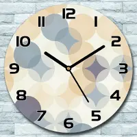 Coloray Wandklok - Geometrische cirkels Glazen Klok - 30fi cm - Beige Wandklok - Wandklok Ronde - Wandklok Modern - Wandklok Keuken - Stille Wandklok