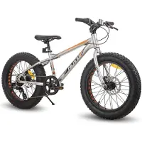 Hiland 20 Inch Kids Fatbike Mountainbike - Voor Jongens & Meisjes - Shimano 7 Versnellingen - Dubbele Schijfremmen - Vanaf 5 Jaar - Geschikt voor buitenactiviteiten in de lente