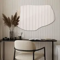 Coloray Spiegel - Scandinavische Decoratie - 70 cm x 45,5 cm - Organische Spiegel - Spiegel Woonkamer - Spiegel Organische Vorm - Spiegel Asymmetrisch - Grote Spiegel Wandspiegel - Decoratie Spiegel