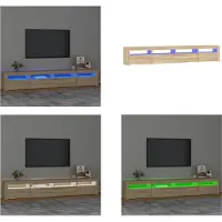 vidaXL Tv-meubel met LED-verlichting 240x35x40 cm sonoma eikenkleurig - Tv-kast - Tv-kasten - Tv-meubel - Tv-meubel Met LED-verlichting