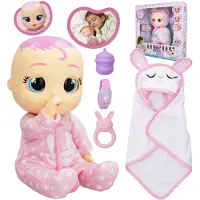 Sarcia.eu Cry Babies Newborn Coney huilende baby, pop + accessoires, interactief, groot 30 cm, tranen en geluid