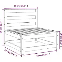 vidaXL Tuinbank zonder armleuningen 2 st 70x70x67 cm grenenhout