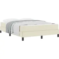 vidaXL Bedframe met matras Crème 140 x 200 cm Stof