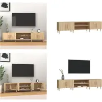 vidaXL Tv-meubel 180x31,5x40 cm bewerkt hout sonoma eikenkleurig - Tv-kast - Tv-kasten - Tv-meubel - Hifi-meubel