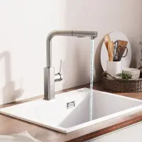 CECIPA MAX Keukenkraan Zilver - Keukenkraan Met Uittrekbare Uitloop - Hoge uitloop - 360° draaibereik - Mengkraan Keuken - Kraan Keuken