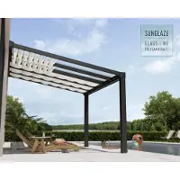 Palram - Canopia Palram-Zonnescherm Voor Terrasoverkapping Stockholm Wit 340x370cm