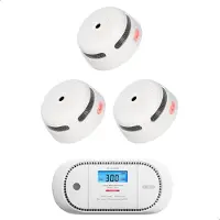 X-Sense Brandpreventieset - 3 Rookmelders en 1 Koolmonoxidemelder - 10 jaar batterij - 10 jaar sensor - Brandalarm en CO melder