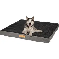 Dogeste orthopedische hondenmatras XL voor middelgrote en grote honden, ribfluweel en cordura, afneembare hoes, kleur grijs-zwart