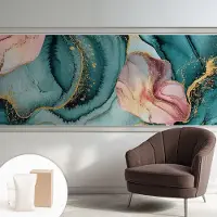 Coloray Behang - Artistieke golven Wandbekleding - 250x104 cm - Blauw Behang - Voor liefhebbers van abstracte kunst - Behang Voor de woonkamer, slaapkamer en kantoor - Vliesbehang Abstractie