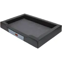 HOBBYDOG Deluxe - Hondenbed - 120x80 cm - Zwart Skai - Grafiet Matras