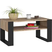 Akord Salontafel Koffietafel DOMI / Sonoma Eik - Zwart / 92x45x53 cm