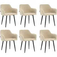 Mevsim Store Diamond Eetkamerstoel - Beige - Set van 6 - Boucle
