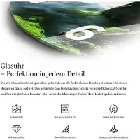 Coloray Wandklok - Gemorste aquarelverf Glazen Wandklok - 30fi cm - Blauw Wandklok - Wandklok Ronde - Wandklok Modern - Wandklok Keuken - Stille Wandklok